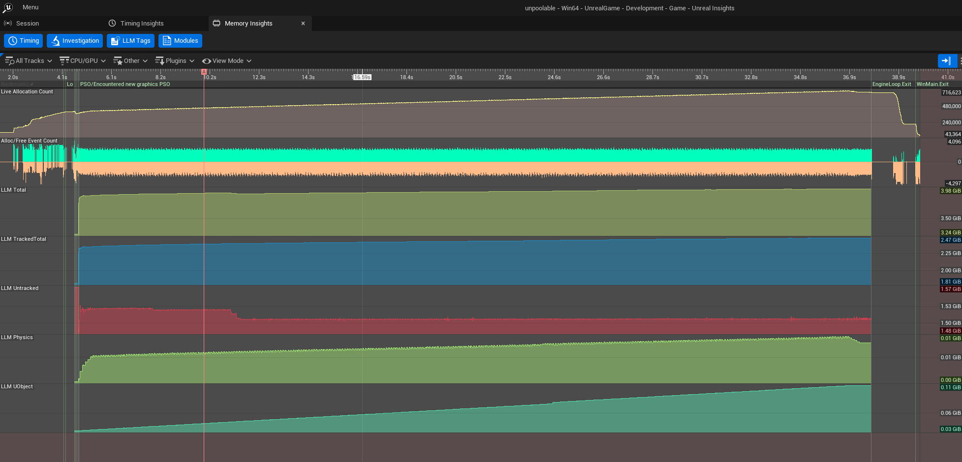 Actor pooling system debug view