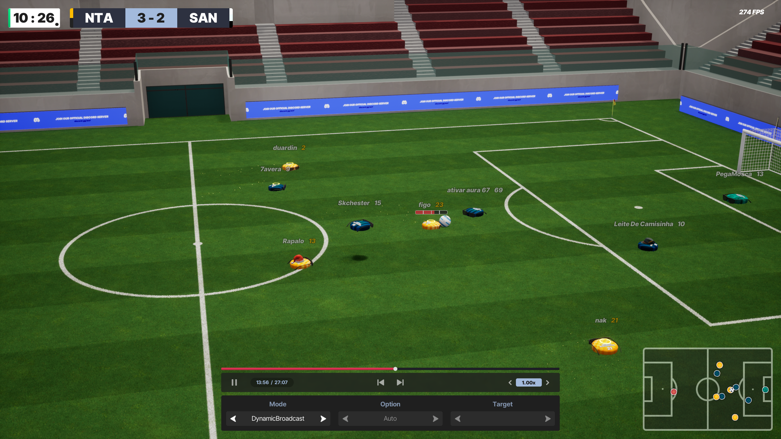 Replay system match review screen